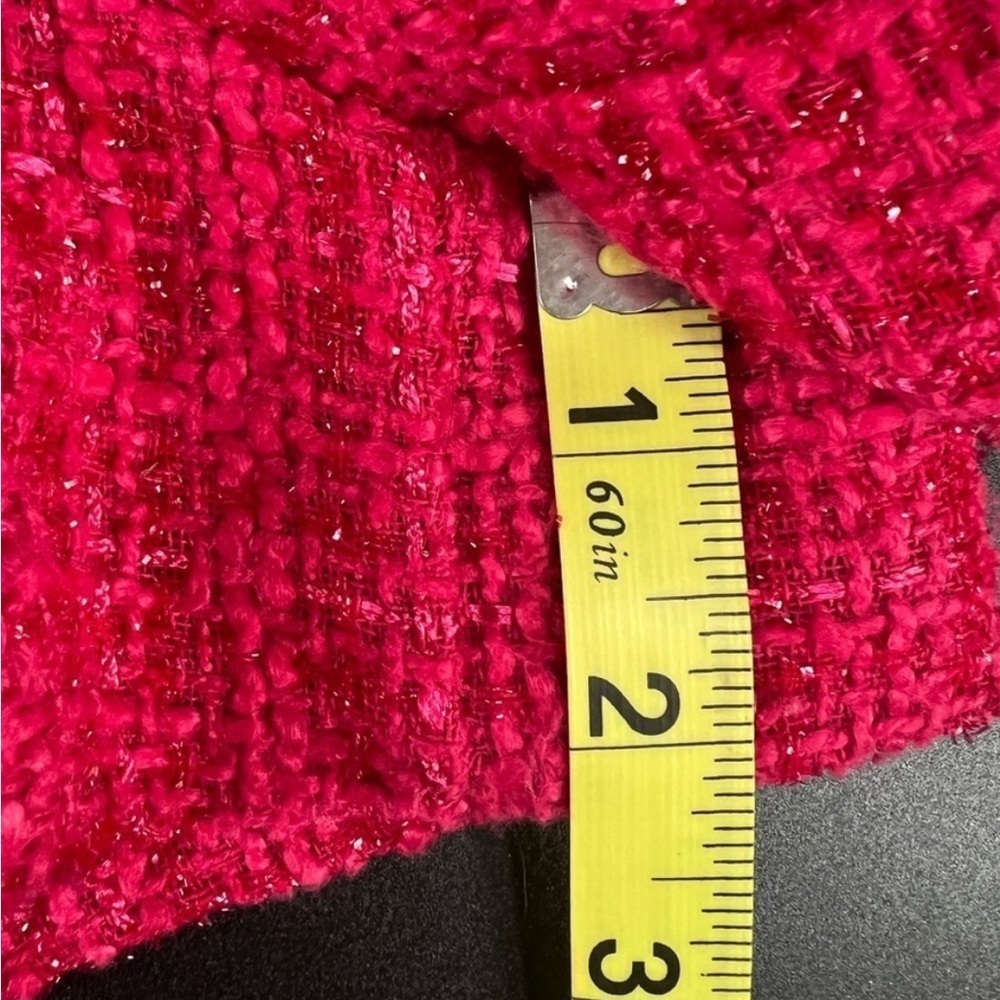 Pant’s Store Hot Pink Chic High Waisted Tweed Shorts With Fringe Size Medium M - Picture 10 of 10